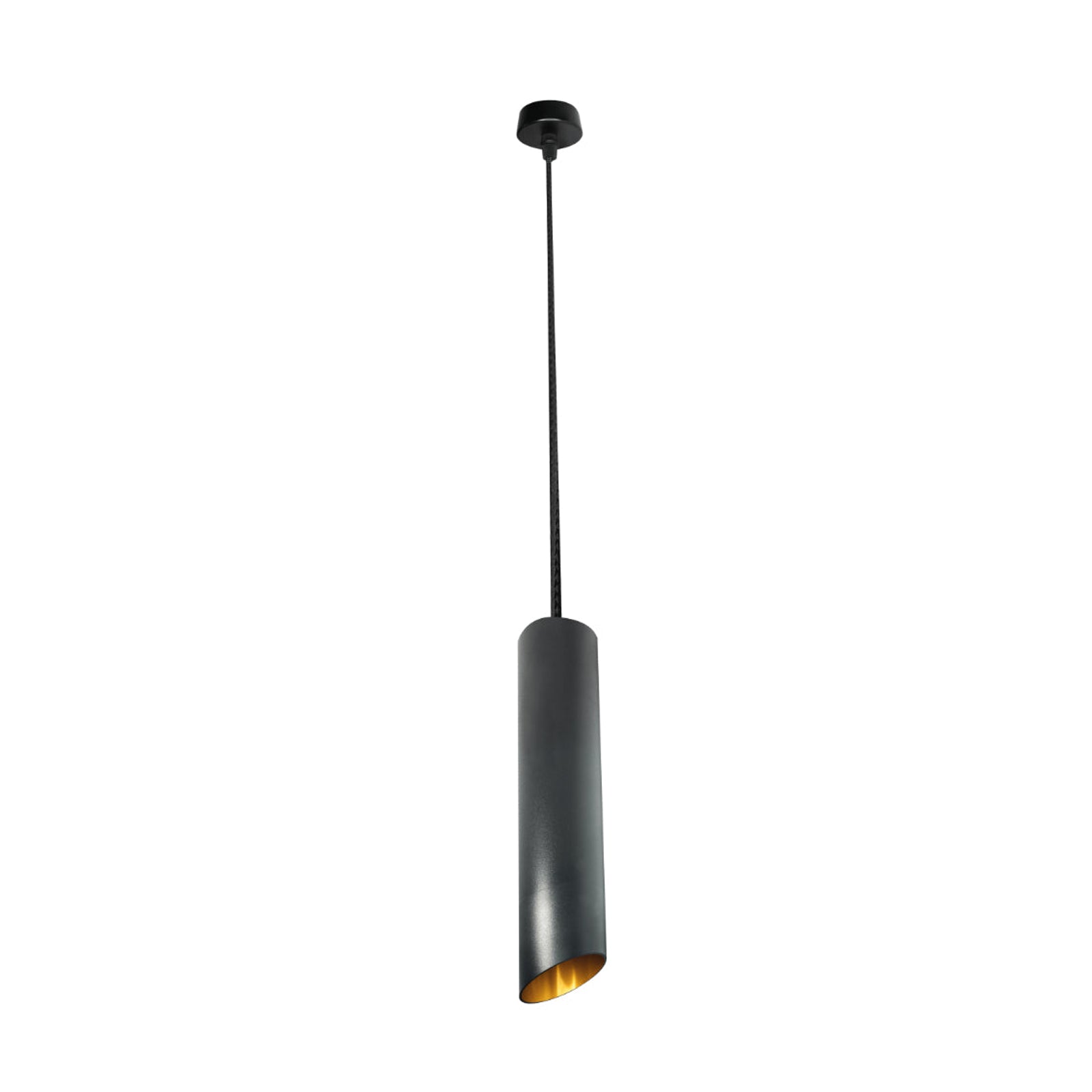 Lámpara Colgante Tubular Negro/Dorado 40cm IP20– Ilumileds